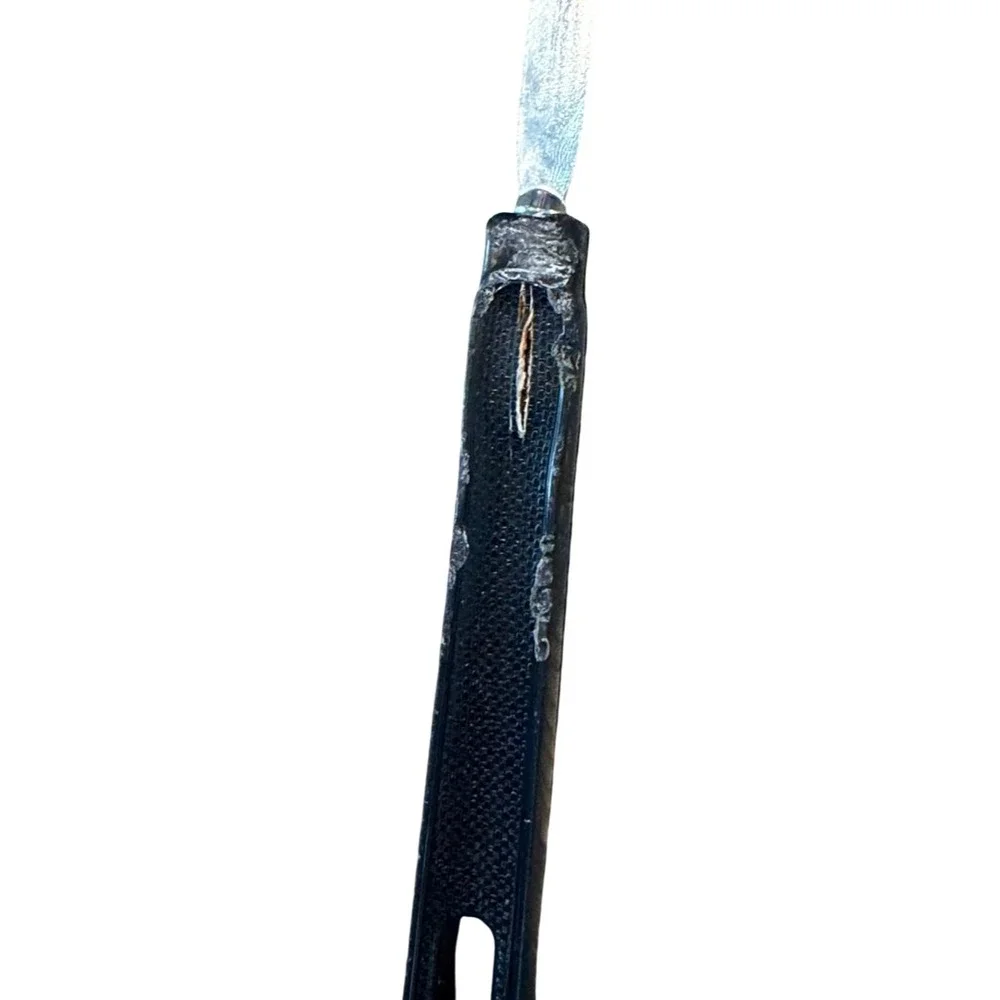 Vintage Ekco USA Slotted Spatula Turner Black Nylon Chrome Steel Handle 12